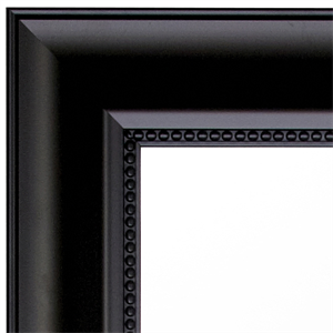 Sort spejl 5373 facetslebet 70x170cm matsort let barok ramme i kunststof - Se flere Sorte spejle